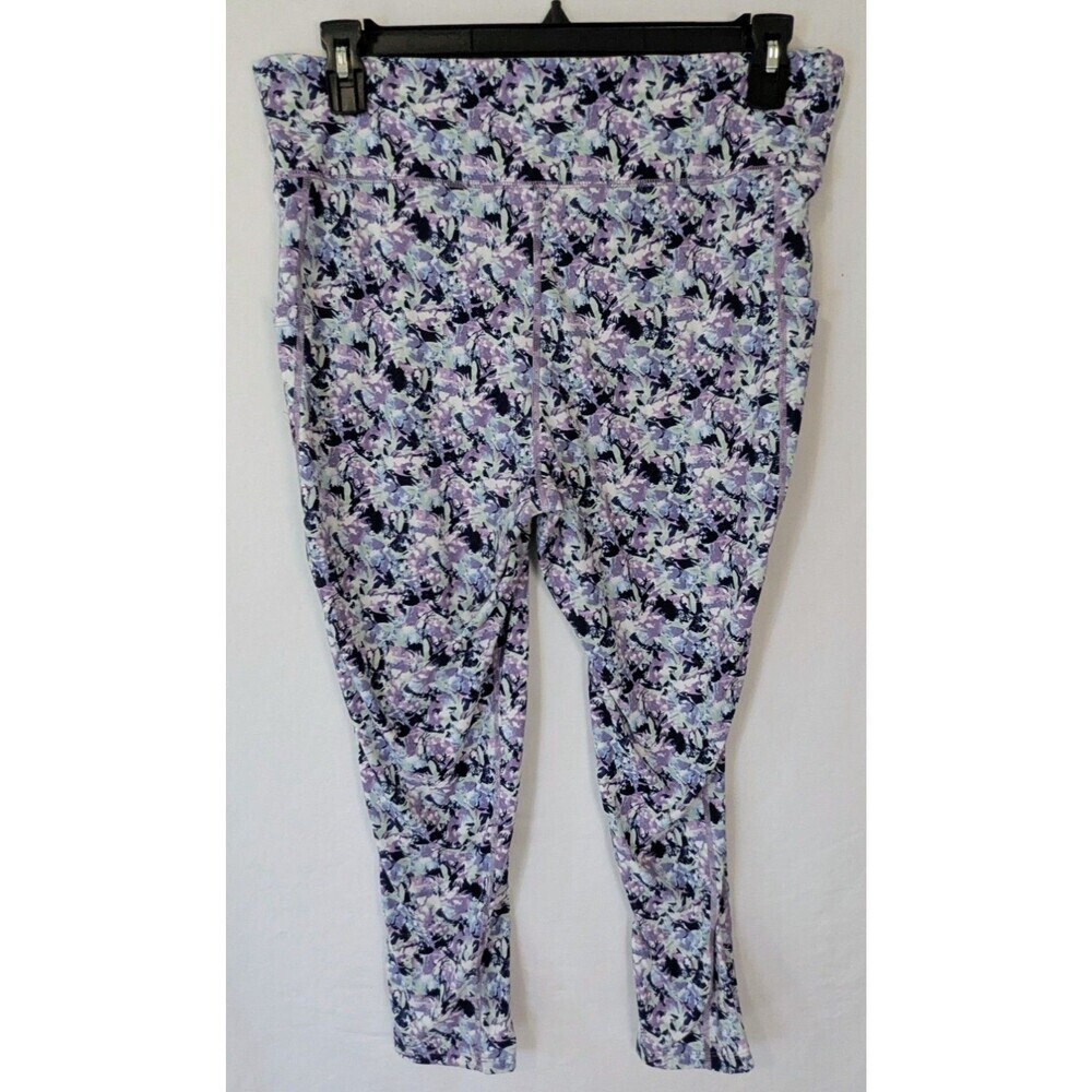 Crane XL Floral Abstract High Rise Cropped Leggings with Pockets